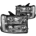 Auto Dynasty Chrome Housing Clear Corner Headlight Head Lamps Tool Kit Compatible With Gmc Sierra 1500 2500hd 3500 Hd 07-14