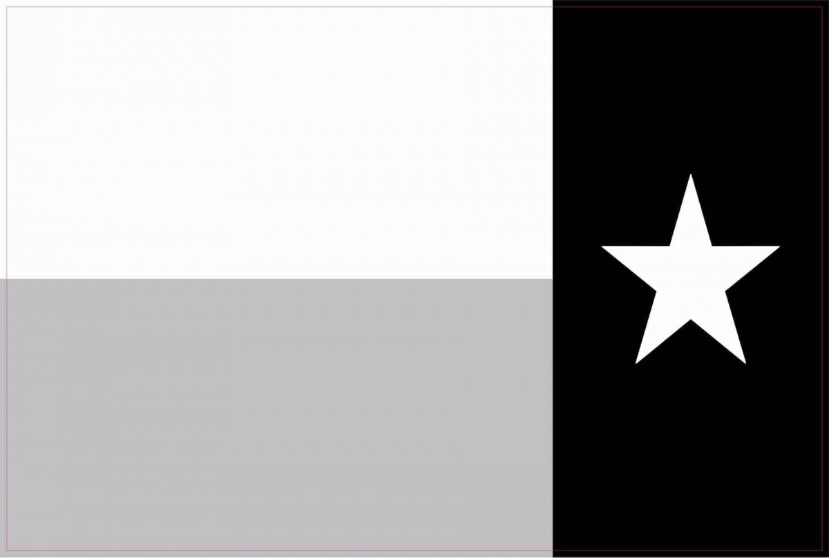 Stickertalk Reversed Black And White Texas Flag Sticker 6 Inches By 4