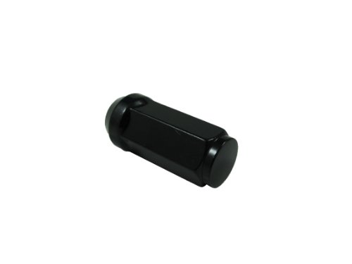 Black Long Bulge Acorn Lug Nuts 14x1 5 Thread Pack Of 20 Cold Forged Carbon Steel 3 4 In Hex Socket And 1 9 Length
