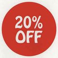 Red 20 Off Price Tag Labels White Imprint 3 4 Dia 