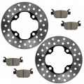 Caltric Front Left And Right Brake Disc With Pads For Honda Rincon Trx680fa 2006 2007 2008-2014