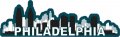 Stickertalk Philadelphia Skyline Sticker 10 Inches By 3 