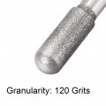 Uxcell Diamond Burrs Bits Grinding Drill Carving Rotary Tool For Glass Stone Ceramic 120 Grit 1 4 Shank 8mm Cylinder Ball Nose