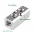 2 Way Pneumatic Manifold Air Distribution Block Compressed With 18mm Inlet And 12mm Outlet For Compressor Silver Aluminum Alloy