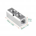 2 Way Pneumatic Manifold Air Distribution Block Compressed With 18mm Inlet And 12mm Outlet For Compressor Silver Aluminum Alloy