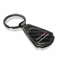 Ipick Image Compatible With Dodge Challenger Real Black Carbon Fiber Gunmetal Metal Teardrop Key Chain