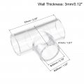 Uxcell 4pcs Clear Elbow Fitting 20mm 0 79 3 Way Acrylic T-shaped Pipe Adapter For Connecting Water Pipes