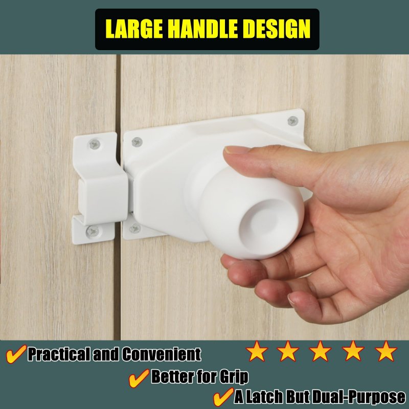 Alise Slide Bolt Gate Latch With Handle Knob Heavy Duty Rotate Barrel Bolts Safety Door Lock Stainless Steel Double Sided