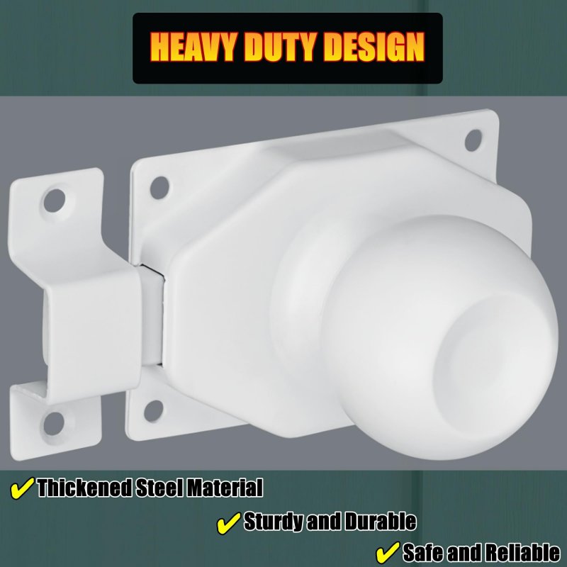 Alise Slide Bolt Gate Latch With Handle Knob Heavy Duty Rotate Barrel Bolts Safety Door Lock Stainless Steel Double Sided