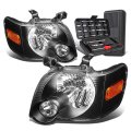 Auto Dynasty Black Housing Amber Corner Headlight Head Lamps Tool Kit Compatible With Ford Explorer 06-10