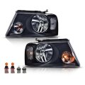 Headlights Assembly For 2004-2008 Ford F150 And 2006-2008 Lincoln Mark Lt Smoky Lens Black Housing Clear Reflector Pair Of 