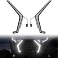 Floating Led Grille Accent Fang Lights For 2025 Polaris Rzr Pro Xp R S Waterproof White Turn Signal Front Grill Lamps 