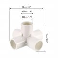 Uxcell 5 Way Elbow Pvc Pipe Fitting Furniture Grade 20mm Size Tee Corner Fittings White