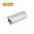 Uxcell M8 X 1 25-pitch 35mm Length Coupling Nuts 6pcs 304 Stainless Steel Metric Hex Rod
