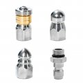 Hoypeyfiy Sewer Jetter Nozzle 5000 Psi Drain Cleaning Tips Kit For Pressure Washer Rotating Button Nose With 1 4 Quick Connect 