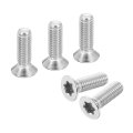 M6-1 X 20mm Flat Head Torx Anti Theft Machine Screws 10 Pcs 304 Stainless Steel Drive Countersunk Full Thread Silver 