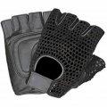 Allstate Leather Fingerless Motorcycle Gloves With Black Mesh And Padded Palm 2xl 