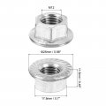 Uxcell M12x1 5mm Serrated Flange Hex Lock Nuts 25pcs 304 Stainless Steel Non-slip Metric Hexagon Nut Full Thread Bright Finish