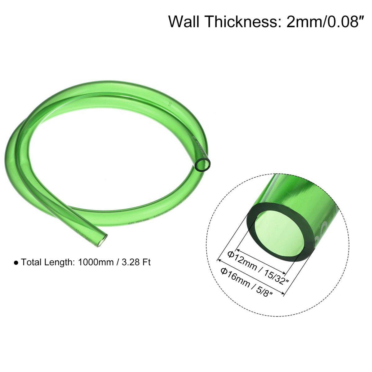 Pvc Tubing 15 32 Id 5 8 Od Water Air Hose Pipe 1pcs 3 28 Ft Flexible For Transfer Plumbing Green