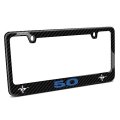 Ford Mustang Gt 5 0 Blue Dual Logo License Plate Frame Real 3k Carbon Fiber Glossy Finish 12 In X 6 