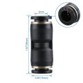 Baomain Pneumatic Union Fittings Pu-8 8mm Push In Quick Touch To Connect Tube Black Pack Of 10