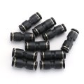 Baomain Pneumatic Union Fittings Pu-8 8mm Push In Quick Touch To Connect Tube Black Pack Of 10