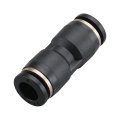 Baomain Pneumatic Union Fittings Pu-8 8mm Push In Quick Touch To Connect Tube Black Pack Of 10