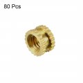 Uxcell Knurled Insert Nuts 80pcs M3 X 3mm Length 5mm Od Female Thread Brass Threaded Embedment Nut For 3d Printer