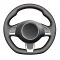 Steering Wheel Cover For Fiat 500c S Linea 2013-2015 Customize Diy Hand Sewing Hand-stitched Leather 