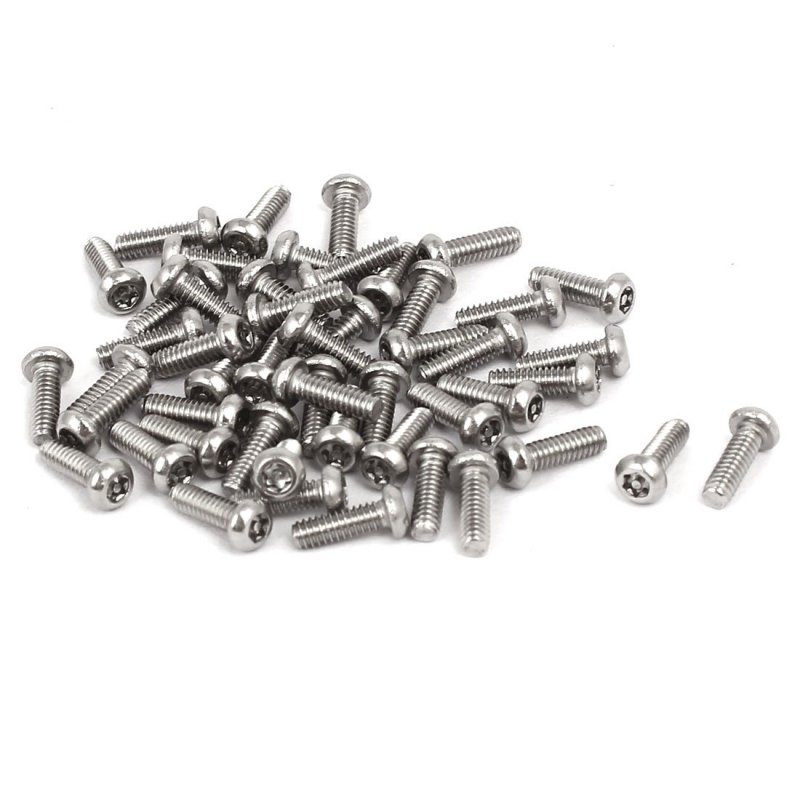 M2x6mm 304 Stainless Steel Button Head Torx Security Machine Screws 50pcs