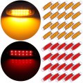 Ocpty 12led Side Marker Light 20pcs Red Amber Trailer Lamp Stop Turn Tail Fit For Boats Truck Pickups 12v Waterproof Signal