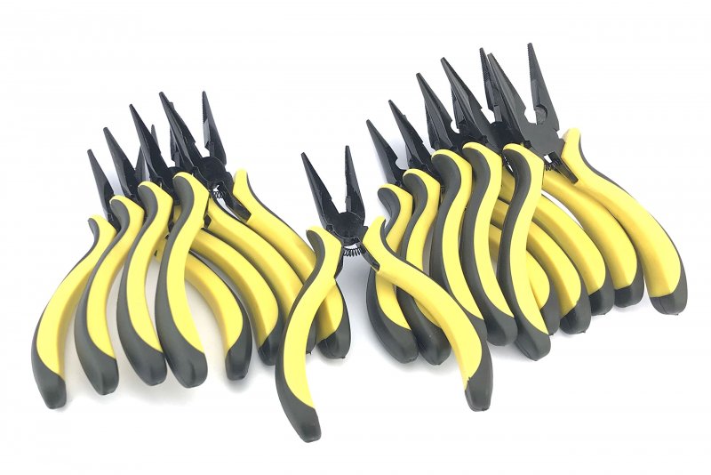 Silverhill Tools Annbulk Contractor Long Nose Pliers Ergonomic Easy Grip Handle Includes Wire Cutter 10 Pack