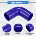 Vekauto 90 Degree Elbow Coupler Silicone Hose 63mm 2 48 Id 125mm Length Intercooler Tube Universal For Car Engine Durable Blue