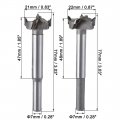 Uxcell Forstner Wood Boring Drill Bits 21mm 22mm Dia Hole Saw Carbide Alloy Steel Tip Round Shank Cutting For Hinge Plywood