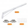 Uxcell 2 Pcs Folding Shelf Brackets 20 Inch Iron Collapsible L Bracket Wall Mounted For Table Work Bench White