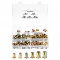 Uxcell 160pcs Rivet Nuts 6-32 8-32 10-24 1 4-20 5 16-18 3 8-16 Zinc Plated Carbon Steel Knurled Flat Head Threaded Insert For
