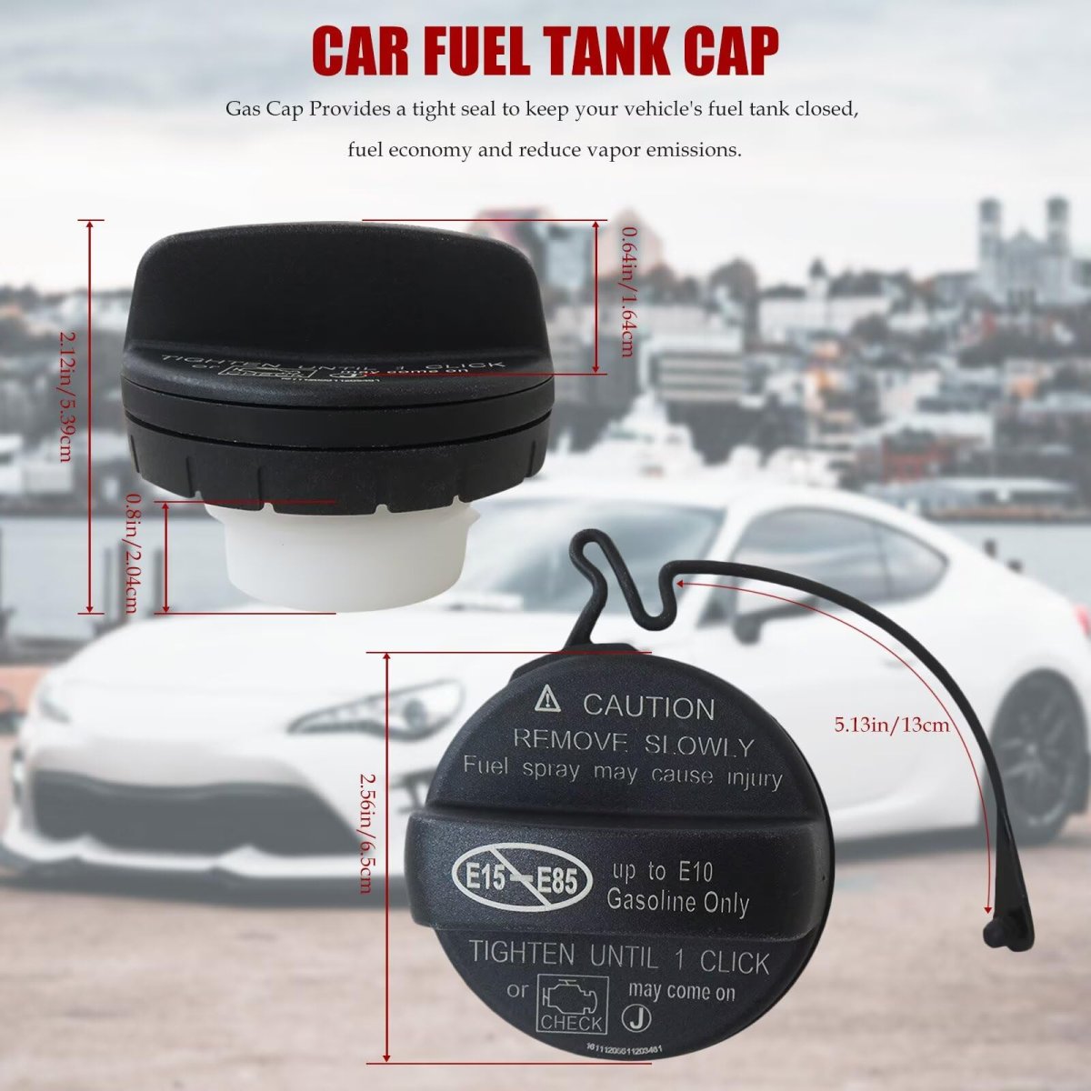 77300-06040 Gas Cap Fuel Tank Filler Cover For Toyota 2012-2013 Camry Exclude Pzev Spec To 12 2012 New