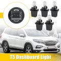 X Autohaux 5pcs Dc 12v 1 2w T5 Dashboard Light Blub Yellow For Car Internal With Twist Socket