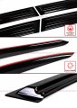 Premium Jdm Style 3d Wavy Sport Gloss Black Window Visor Rain Guard Deflector Compatible For 2004-2008 Acura Tl