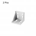 Uxcell 2pcs Inside Corner Bracket Gusset 57x57x59mm 6060 Angle Connectors For 3060 Series Aluminum Extrusion Profile Silver