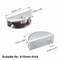 Uxcell Glass Shelf Brackets Zinc Alloy Bright Chrome Clamp Clip Holder Half Round For 6mm-10mm Thickness 2pcs