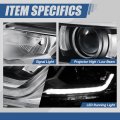 Auto Dynasty Led Drl Hid Projector Headlight Assembly Compatible With Chevy Traverse 2018-2021 Driver Left Side Chrome Housing