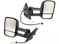 Power Door Mirror Set Of 2 Manual Telescopic Trailer Towing With Heated Glass Turn Signal Folding Black Textured Compatible