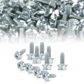 100 License Plate Screws Silver For American Cars 14 X 3 4inch 1620 Hex Phillips Flat Slotted Hex Combo Head 