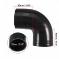 X Autohaux 1 Set 70mm 2 75 Id 90 Degree Elbow Engine Silicone Hose Black For Car Intercooler Intake Piping With Pcs Clamps