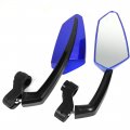 Pair Motorcycle Blue Plastic Shell Side Rearview Blind Spot Mirrors 