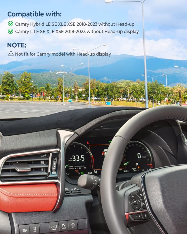 Dashboard Cover Mat For Camry 2018 2019 2020 2021 2022 2023 2024 Dash Board Protector