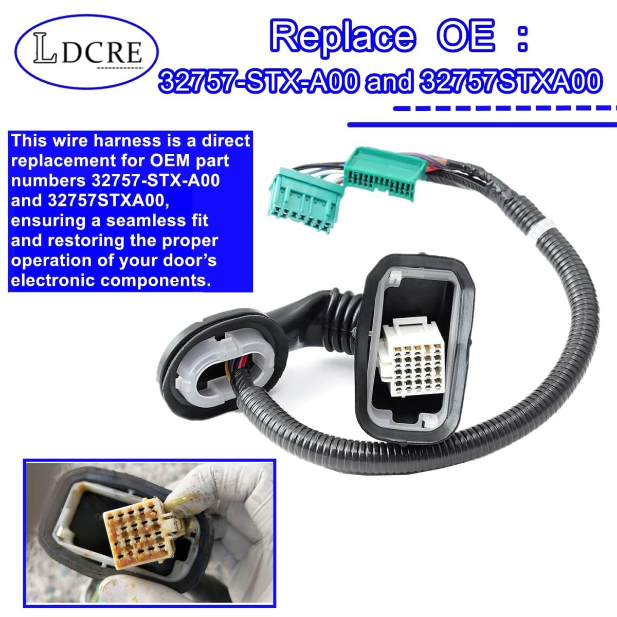32757 Stx A00 Door Sub Wire Harness Front Left Driver Side For Acura Mdx Base 3 7l V6 2007 2009 Replace 32757stxa00 Cable