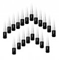 Vms Racing 1 2-20 20pc 112mm Cold Forged Steel Lug Nuts With White Extended Bullets In Cnc Aluminum Compatible Ford Mustang