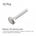 Uxcell T-slot Bolts 10pcs M6x45mm Slot Drop-in Stud Sliding 304 Stainless Steel Shape Screws For T Track